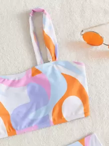 SHEIN Swim 2pcs Women Spaghetti Strap Bikini Set - Multicolor - View 5