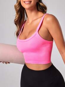 Core Rhythm Camiseta deportiva de manga larga con escote cruzado y espalda descubierta, tiras en los pulgares, color rosa intenso - Rosa - Ver 2