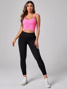 Core Rhythm Camiseta deportiva de manga larga con escote cruzado y espalda descubierta, tiras en los pulgares, color rosa intenso - Rosa - Ver 5