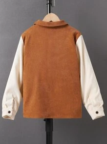 SHEIN Niños Cazadora de color combinado de pana sin camiseta - Multicolor - Ver 2