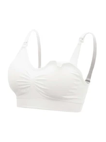 SHEIN Maternity 5pack Solid Ruched Amnings-BH för mamma - Multifärgad - Visa 9