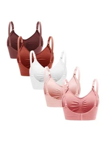 BloomMama Maternity 5pack Solid Ruched Nursing Bra For Mother - Multicolor - View 2