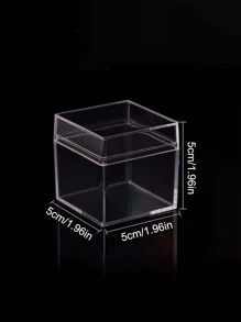 1pc Highly Transparent PS Plastic Square Storage Box, Jewelry Gift Packaging Box, Holiday Candy Packaging
