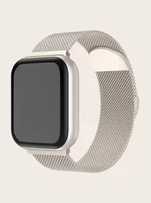 1pc Women's Milanese Loop Band Compatible With 38/40/41/42/44/45/49mm Ultra/SE/8/7/6/5/4/3/2/1 - Beige - View 1