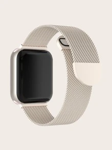 1pc Women's Milanese Loop Band Compatible With 38/40/41/42/44/45/49mm Ultra/SE/8/7/6/5/4/3/2/1 - Beige - View 2