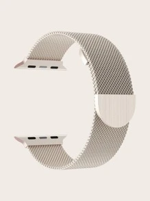 1pc Women's Milanese Loop Band Compatible With 38/40/41/42/44/45/49mm Ultra/SE/8/7/6/5/4/3/2/1 - Beige - View 3