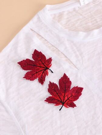 4入組楓葉形狀熨燙貼片