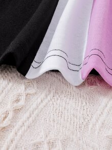 Toddler Girls Colour Block Tee Dress Without Belt - Multicolor - View 4