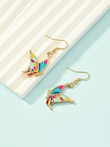 蝴蝶裝飾耳墜 - 彩色 - 查看 4