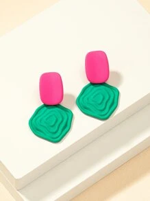 Geometric Drop Earrings - Multicolor - View 1