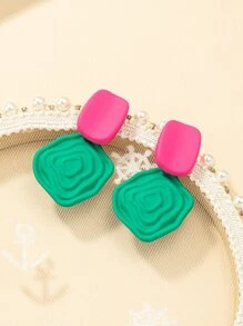 Geometric Drop Earrings - Multicolor - View 3