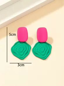 Geometric Drop Earrings - Multicolor - View 4