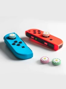 4pcs Sunflower Pattern Silicone Grip Covers For Nintendo Switch Game Controllers - Multicolor - View 3