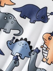 Toddler Boys Cartoon Dinosaur Print Tee - White - View 4