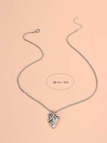 1pc Punk Style Heart Decor Women's Necklace - Silver - View 4