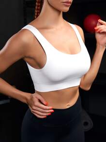 Easithlete Ribbed Knit Sports Bra - White - View 6