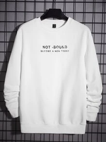 Manfinity VCAY Oversized Men's Mountain & Letter Graphic Sweatshirt - White - View 2