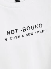 Manfinity VCAY Oversized Men's Mountain & Letter Graphic Sweatshirt - White - View 3