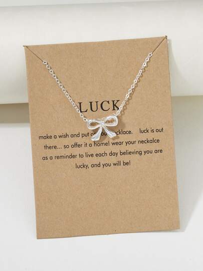 Bow Charm Necklace Valentines,Mom,Mother,Mother's Day,Gift