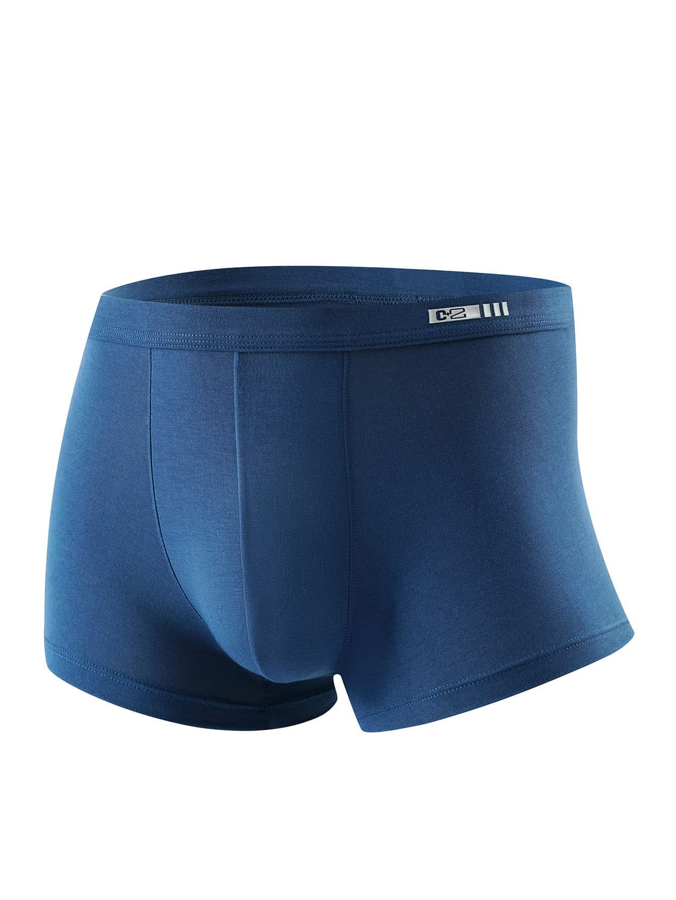 Men Letter Detail Boxer Brief - Blue - View 1