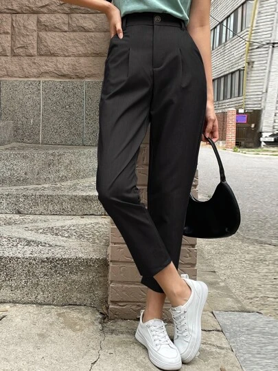DAZY 女士商务休闲纯色锥形正装裤