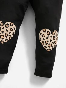 SHEIN Camiseta Y Leggings De Leopardo Con Ribetes De Volantes Para Niña Bebé - Multicolor - Ver 4