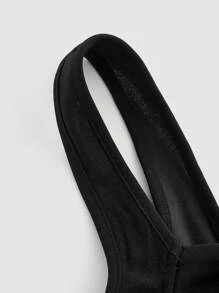 SHEIN MOD Top de tirantes pecho con fruncido bajo hanky - Negro - Ver 5