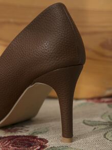 Women's Brown High Heels, Casual Elegant Minimalist Style Fashion High Heel Shoes, Pointed Toe Pumps For Party, Mules