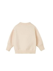 Toddler Girls 1pc Dog Embroidery Mock Neck Jumper - Beige - View 2