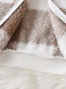 嬰兒格紋印花連帽法蘭絨夾克 - 彩色 - 查看 4