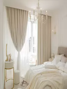 Cortina opaca panel única de doble capa unicolor - Caqui - Ver 4