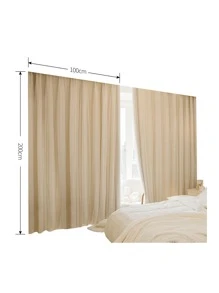 Cortina opaca panel única de doble capa unicolor - Caqui - Ver 5