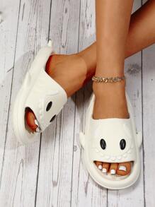 Chanclas banda única con diseño de dibujos animados - Blanco - Ver 4