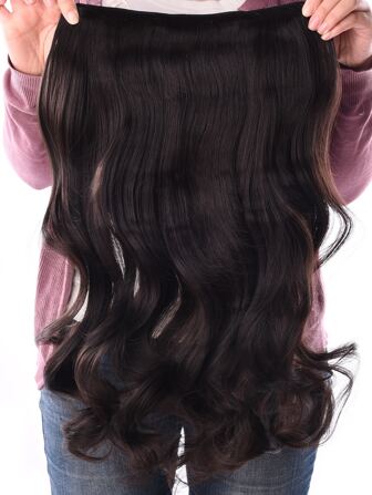 24 吋合成波浪接髮帶夾子，4 個夾子/件，耐熱纖維