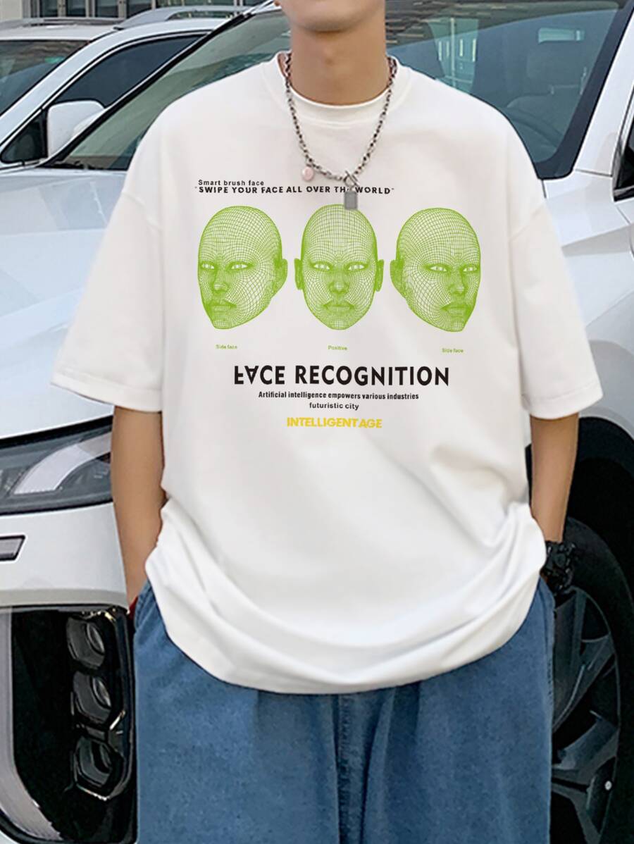 Manfinity Roghcode Men Figure And Letter Graphic Tee - White - View 1