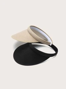 2pcs Plain Visor Hat - Multicolor - View 3