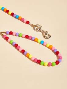 1pc Bead Decor Pet Leash For Cat And Dog For Outdoor - Multicolor - View 3