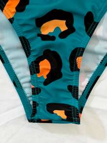 SHEIN Swim Summer Beach Leopard Ring Linked Bikini Set - Multicolor - View 4