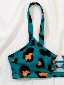 SHEIN Swim Summer Beach Leopard Ring Linked Bikini Set - Multicolor - View 7