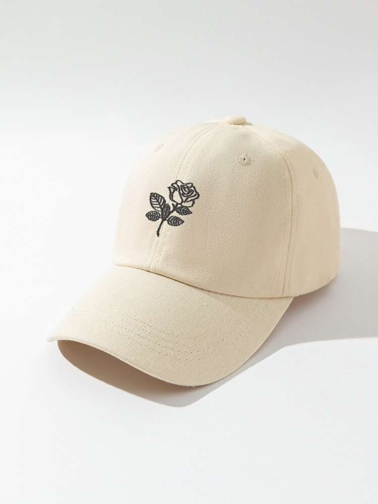 Gorra de béisbol con bordado floral - Beis - Añade 2