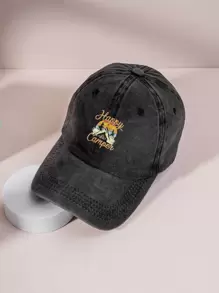 字母和山印花棒球帽 - 黑色 - 查看 1