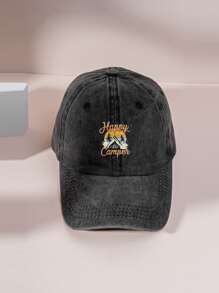 字母和山印花棒球帽 - 黑色 - 查看 2