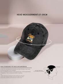 字母和山印花棒球帽 - 黑色 - 查看 3