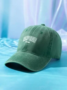 Street 1pc California Washed Baseball Cap Candy Colored Couple Hat For Outdoor Activities - Dark Green - View 2
