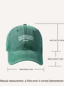 Street 1pc California Washed Baseball Cap Candy Colored Couple Hat For Outdoor Activities - Dark Green - View 3