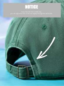 Street 1pc California Washed Baseball Cap Candy Colored Couple Hat For Outdoor Activities - Dark Green - View 4