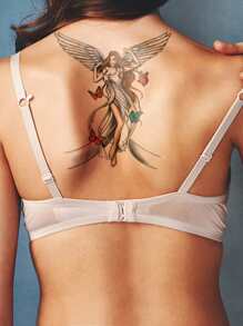 1片時尚性感女性暫時性紋身貼紙,帶有翅膀,蝴蝶,花朵圖案,適用於手臂,胸部,腹部,背部 - 彩色 - 查看 2