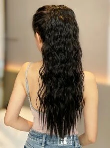 1pc Long Curly Hairpiece - Black - View 1