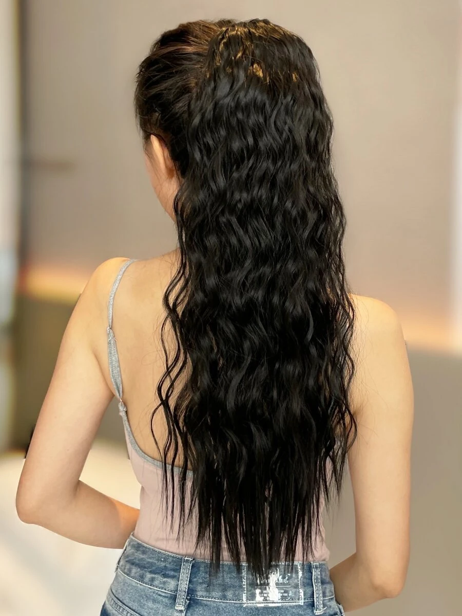 1pc Long Curly Hairpiece - Black - View 1