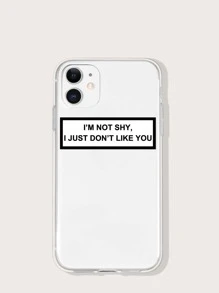 Slogan Graphic Clear Phone Case - Clear - View 1